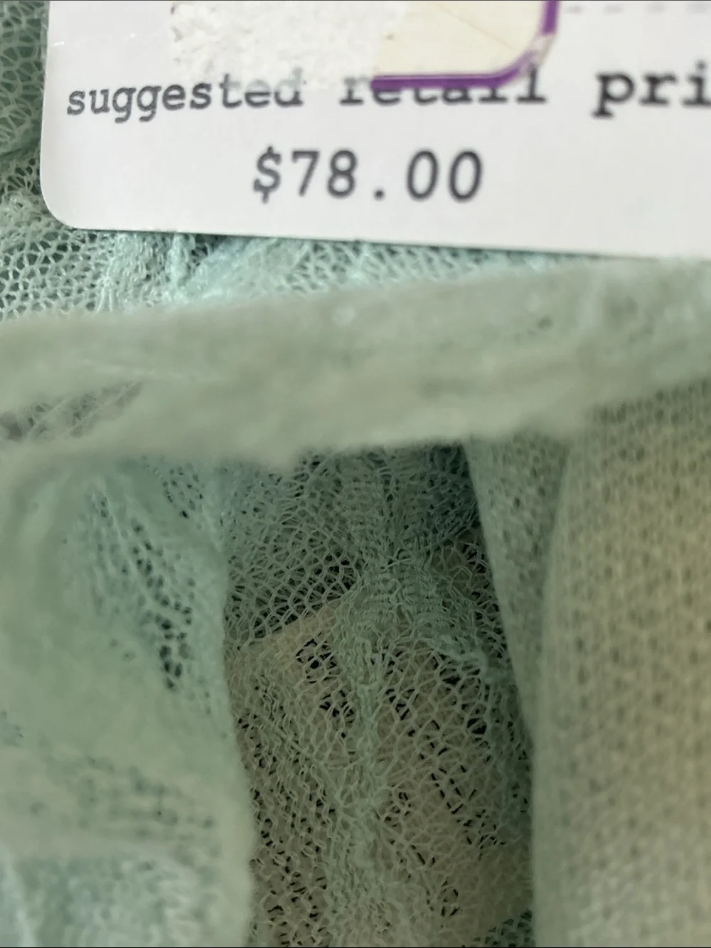 Free People Mint Lace Ruffle Sleeve Blouse